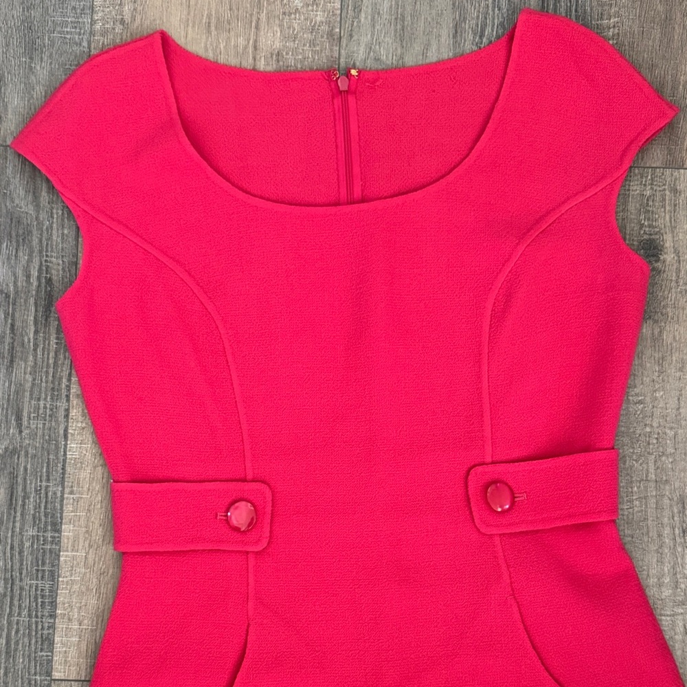 Karen Millen Vibrant Fuchsia Midi Sheath Dress | Size 6 - Picture 2 of 8